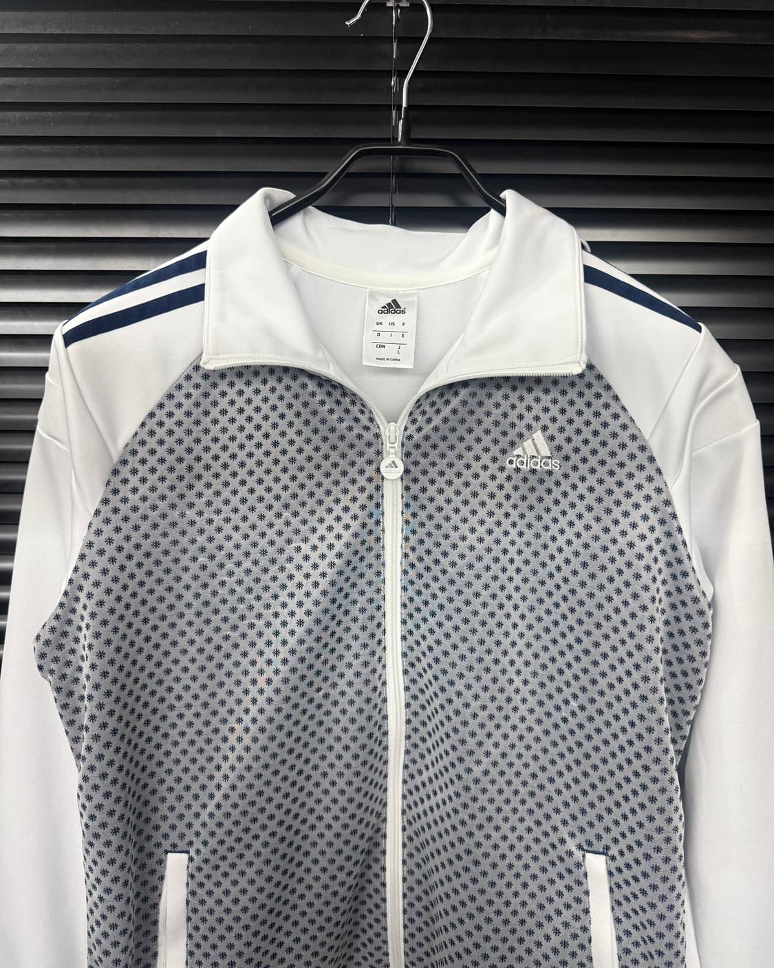 아디다스 땡땡이 도트 화이트 흰색 져지 트랙탑 집업 L 100 올드스쿨 상품이미지4