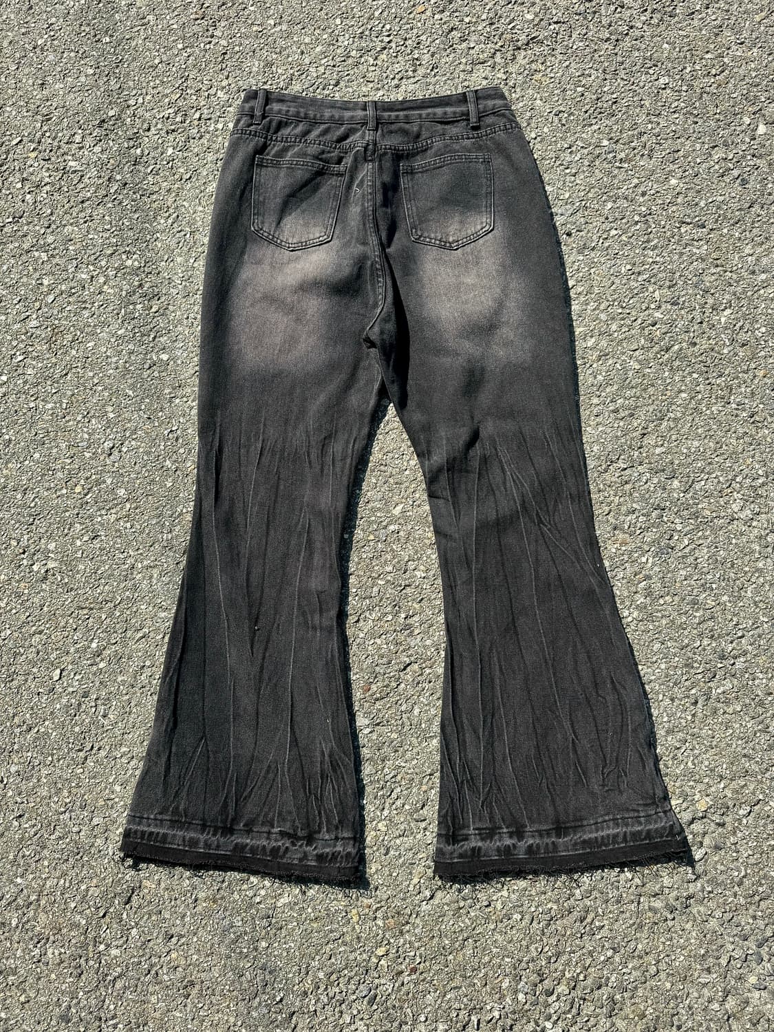 Black Denim Boot-cut Pants 상품이미지5