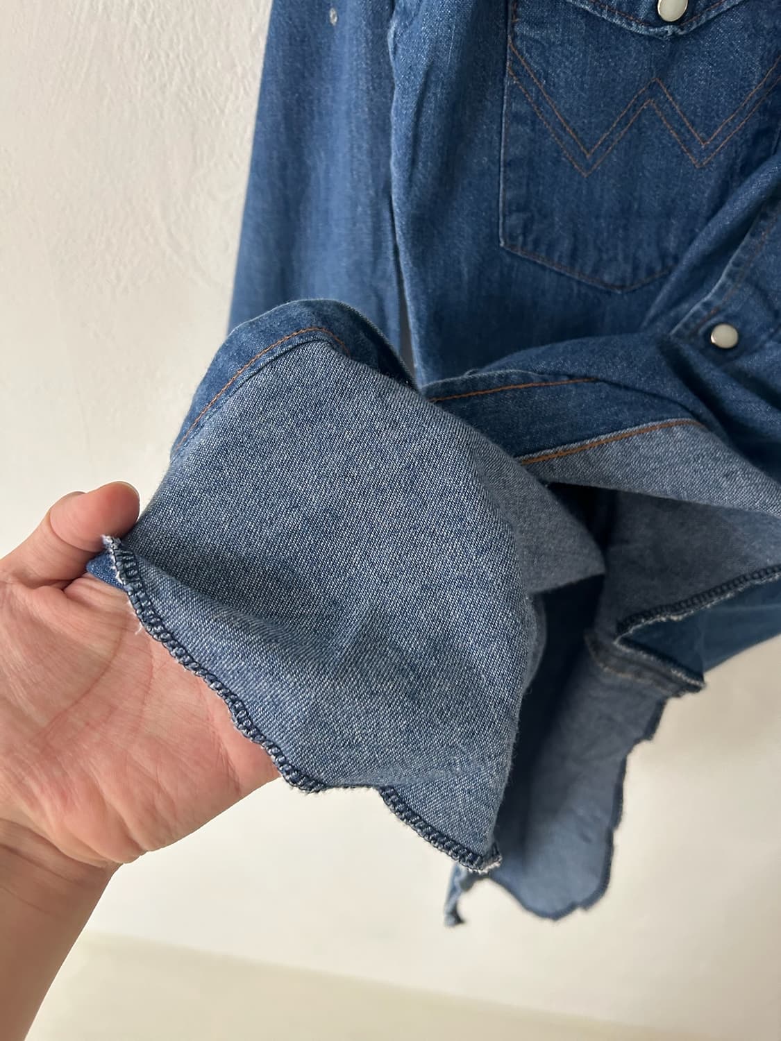 80-90s vtg Wrangler Denim Western shirt. 상품이미지7