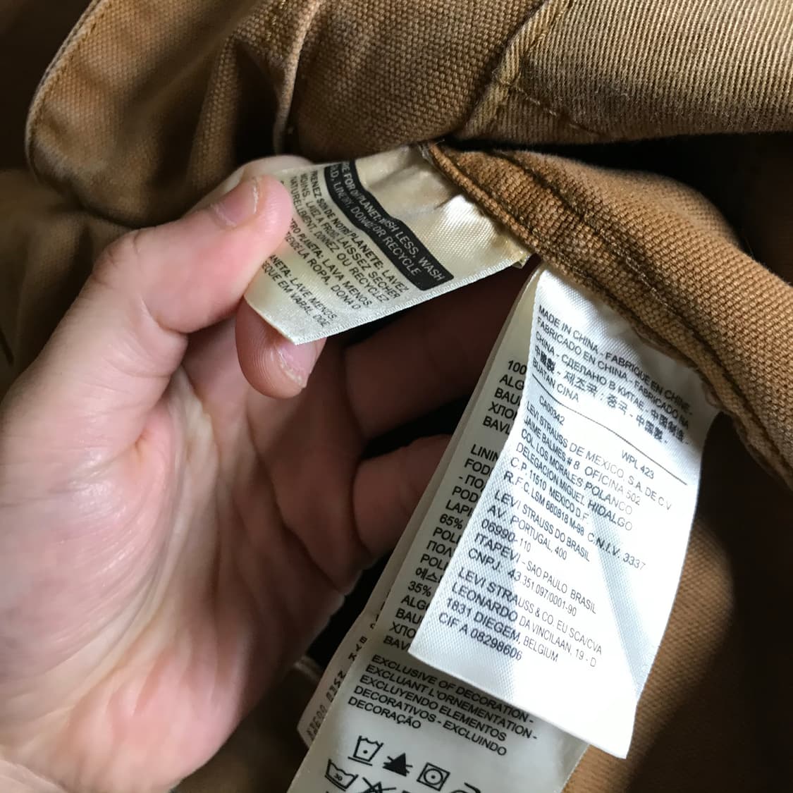 리바이스 90s 칼하트원단 커버울 자켓 상품이미지4