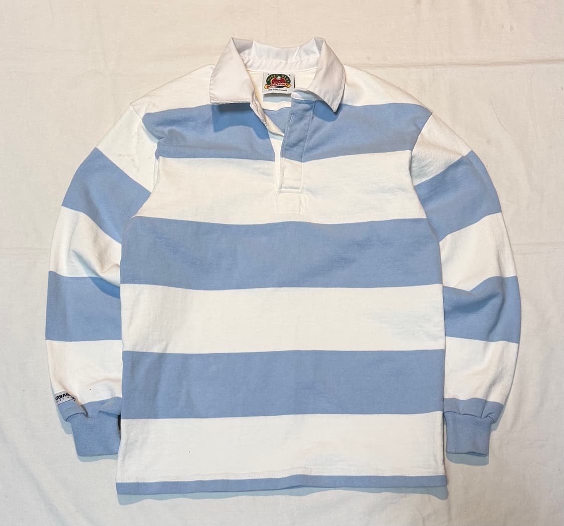 바바리안 롱슬리브 럭비티 스카이블루 화이트 상품이미지1