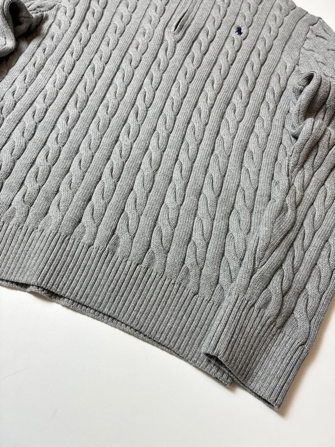 폴로 랄프로렌 큐알 꽈배기 하프 집 니트 PN8210 상품이미지4