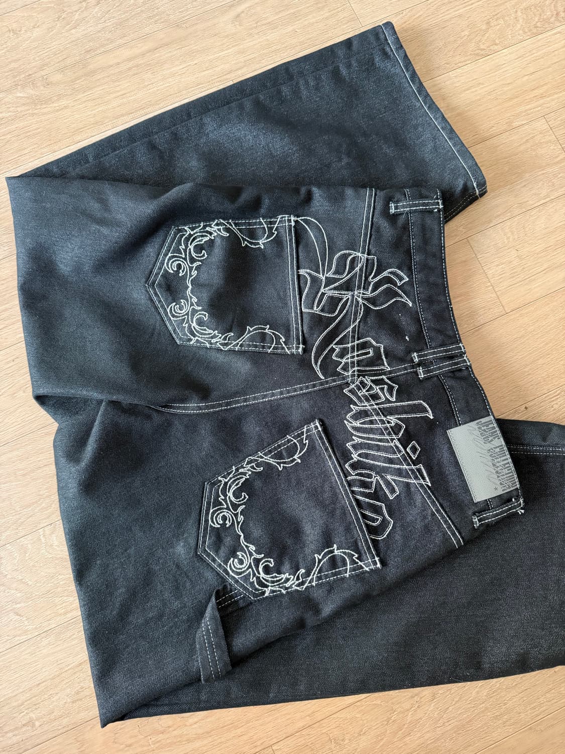 카시코 데님팬츠 블랙 상품이미지5