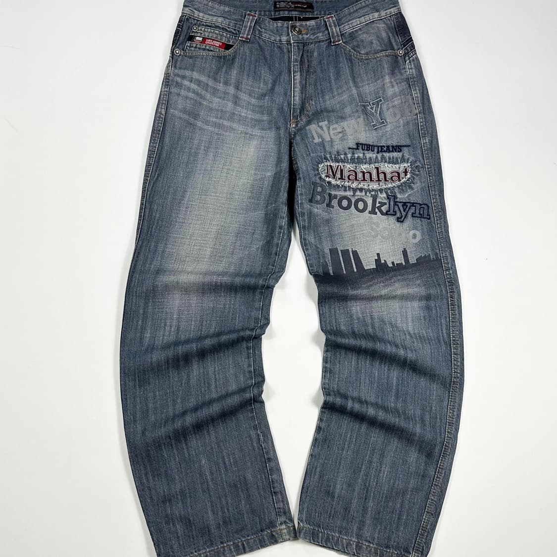 33 00s FUBU 후부 올드스쿨 와이드핏 데님팬츠 상품이미지2