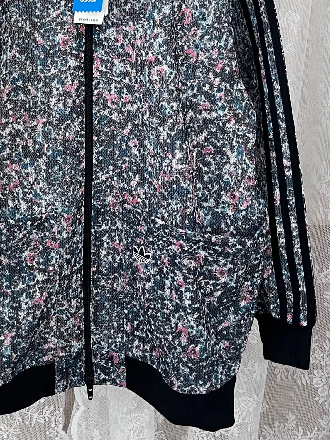 XS) 새상품 아디다스 플라워 롱 봄버 자켓 상품이미지3