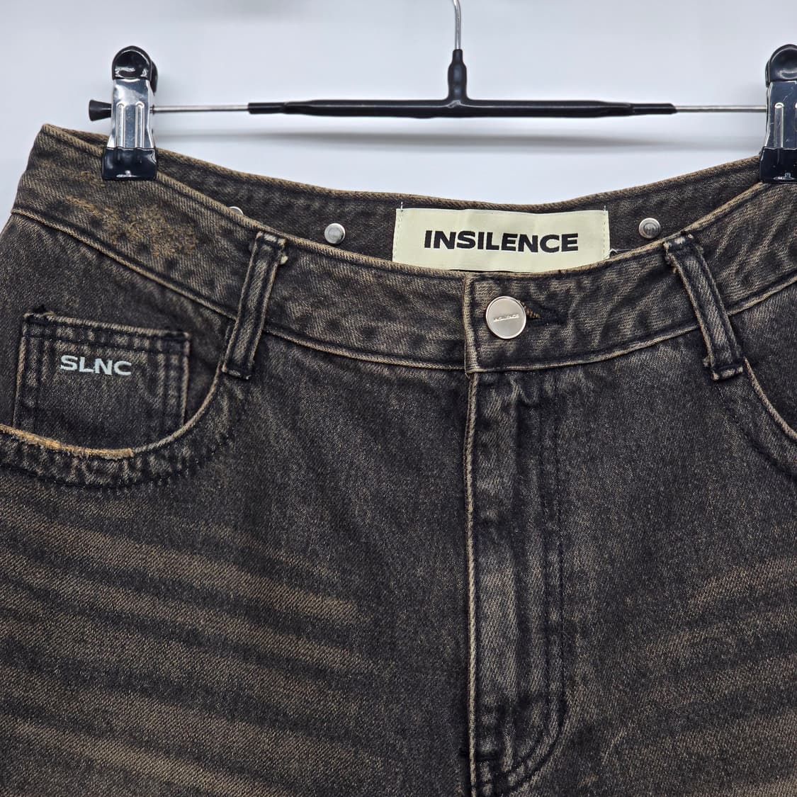 INSILENCE 데님 쇼츠 와이드 컷팅 데님 반바지 상품이미지3