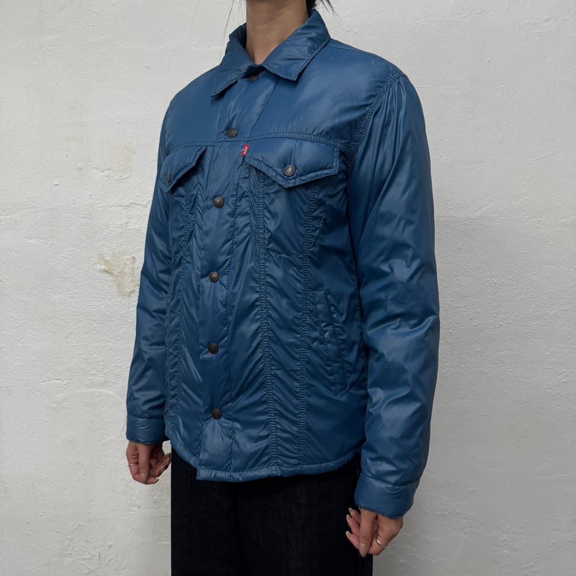 리바이스(Levi's) 블루컬러 나일론 혼방 스냅버튼 셔츠 다운 자켓 상품이미지1