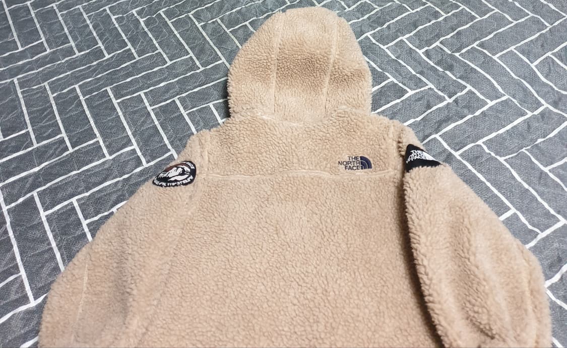 노스페이스 키즈 뽀글이 후드 짚업 자켓 베이지 (120) 상품이미지5