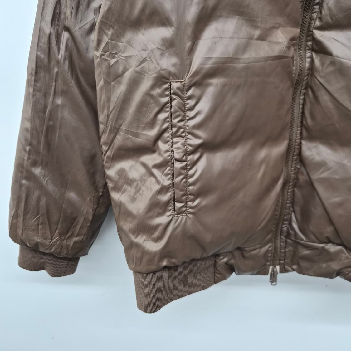 빔즈 블랙 브라운 리버시블 패딩 점퍼 여성 M 상품이미지2