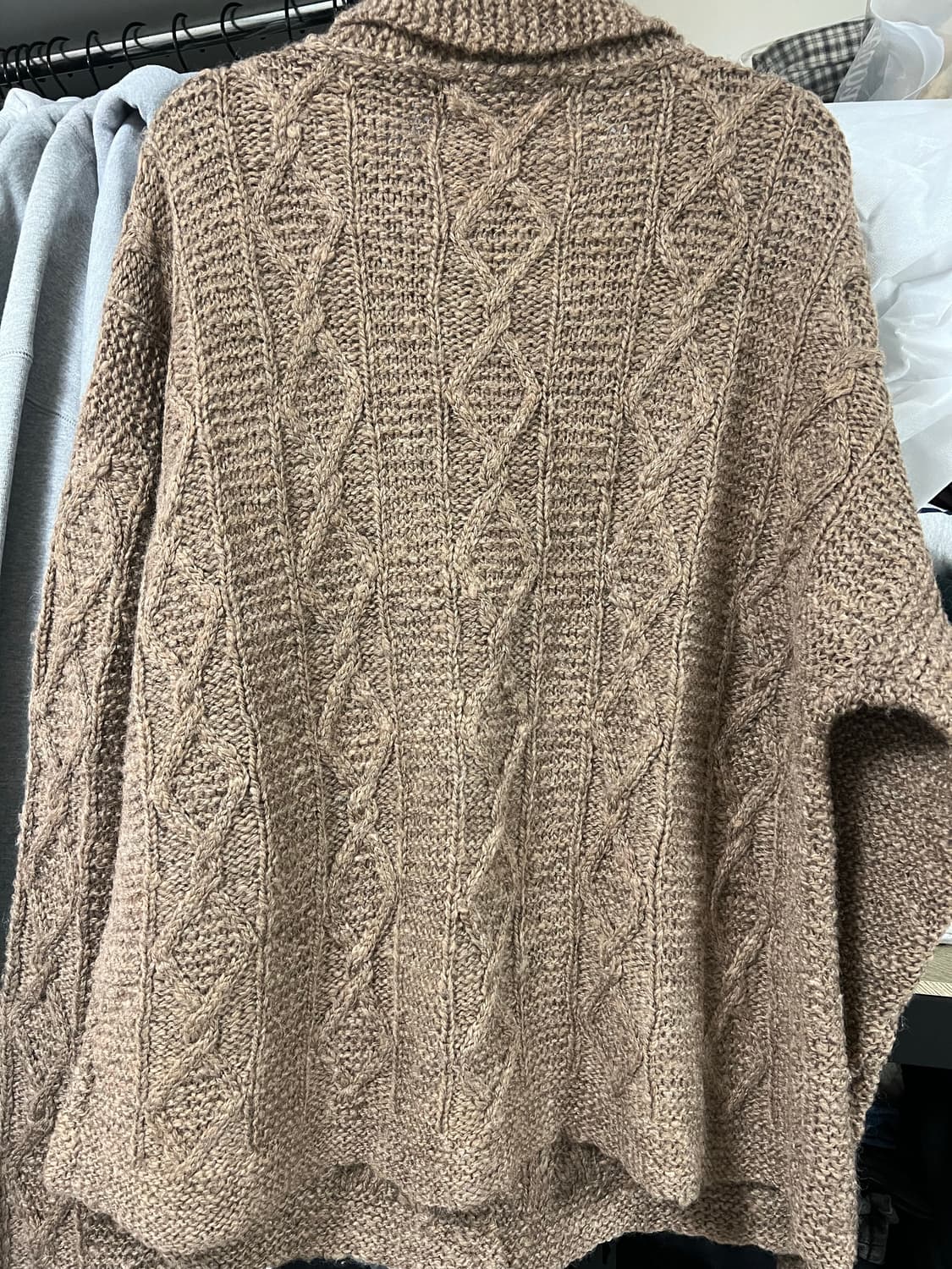 꽈배기 단추 가디건 브라운 모리걸 상품이미지5