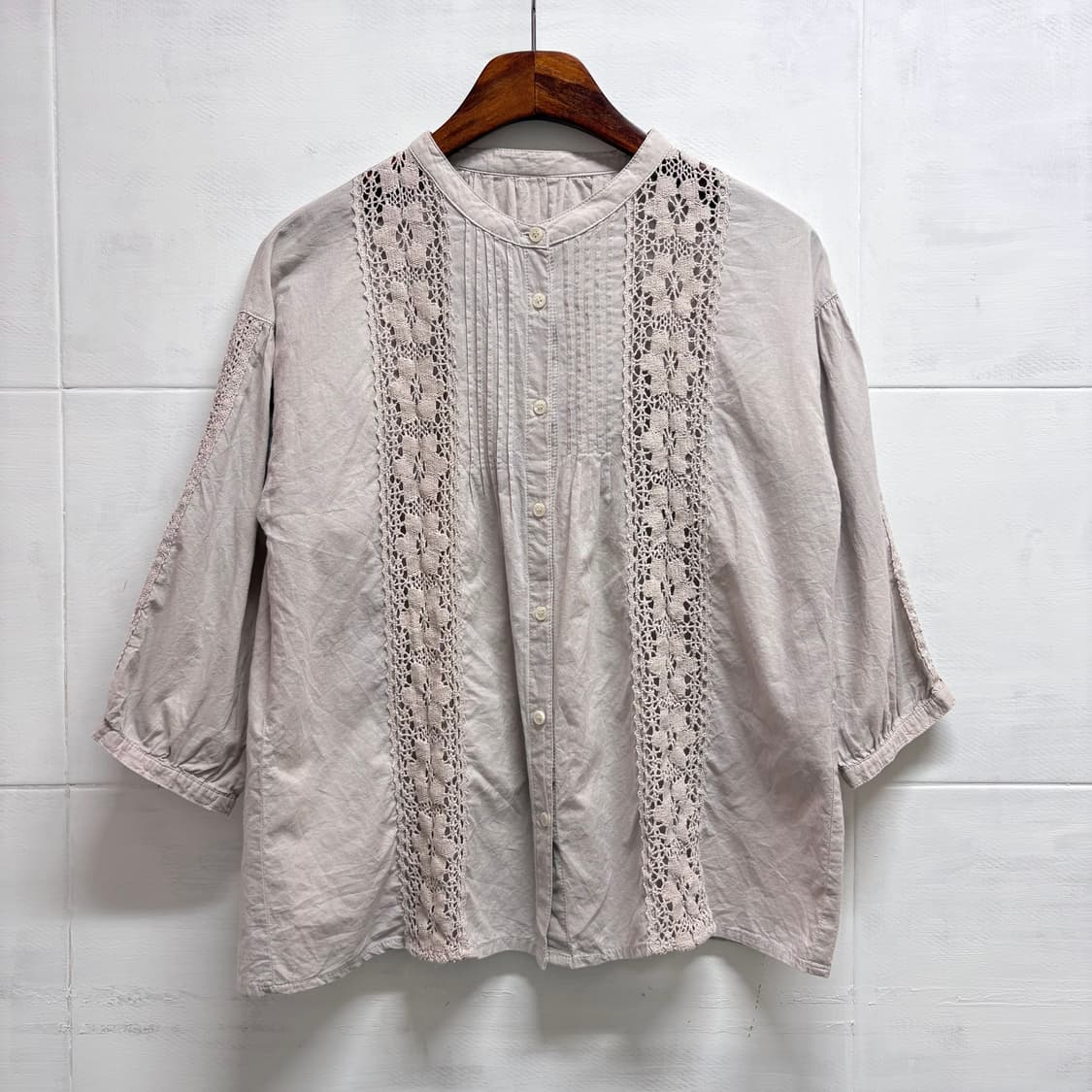 펀칭 자수 코튼 블라우스 JPN 상품이미지1