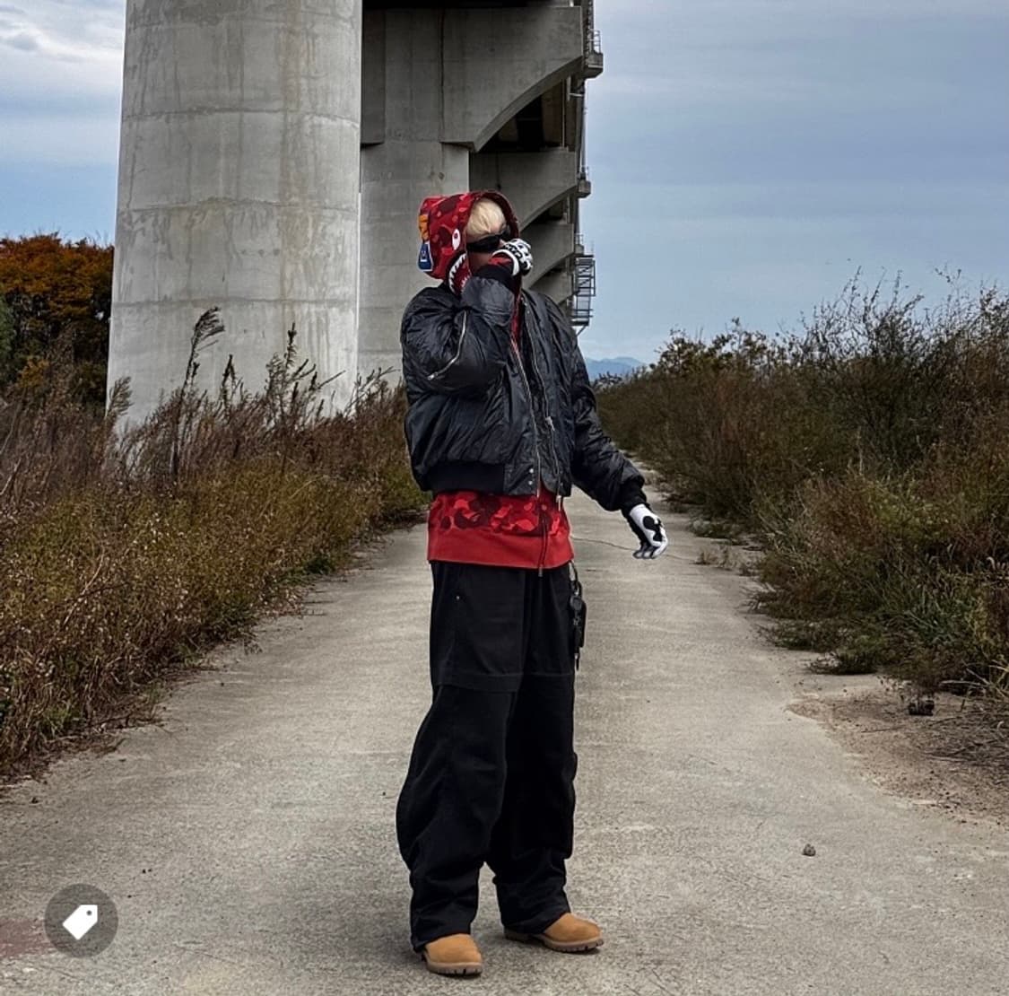 베이프 샤크 후드집업 레드 카모 (사계절용 남녀공용) 상품이미지6
