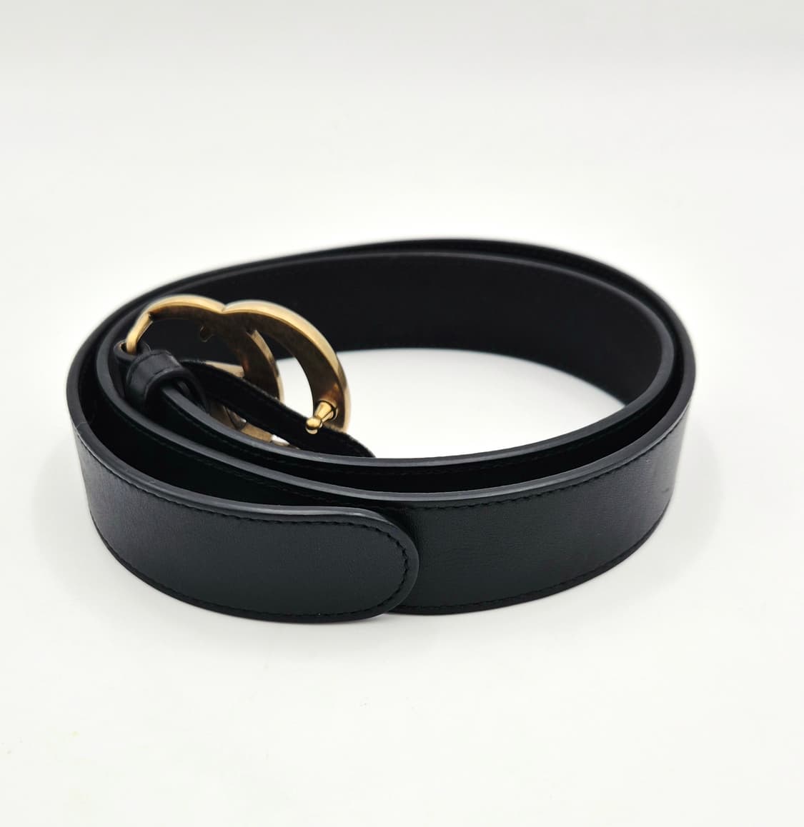 구찌 GG 마몽 블랙 레더 벨트 금장 414516 상품이미지2