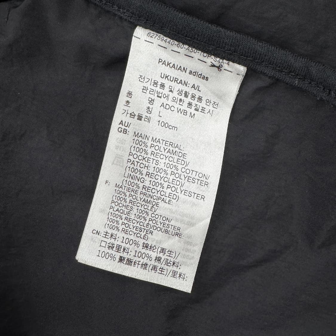 L(XL~2XL) 아다다스 아디컬러 블랙 바람막이 자켓  상품이미지6