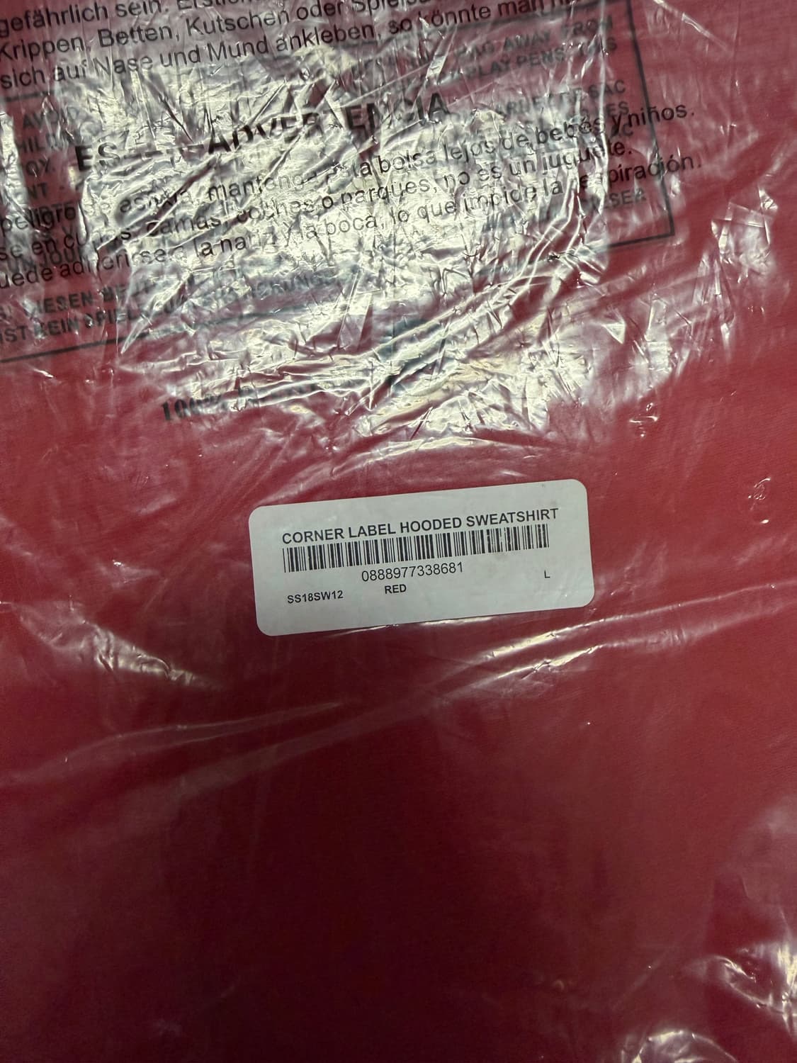 슈프림 코너 레이블 후디 스웻셔츠 새상품 L 상품이미지4