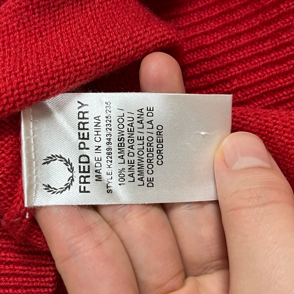 프레드페리 100% 램스울 가디건 M 상품이미지5