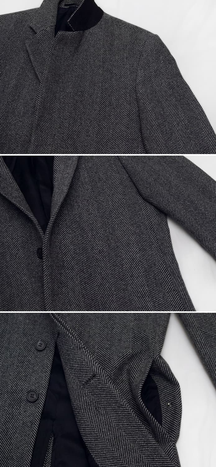 코스 (COS) 울헤링본 싱글 발마칸 코트 (48 / 95-100) 상품이미지8