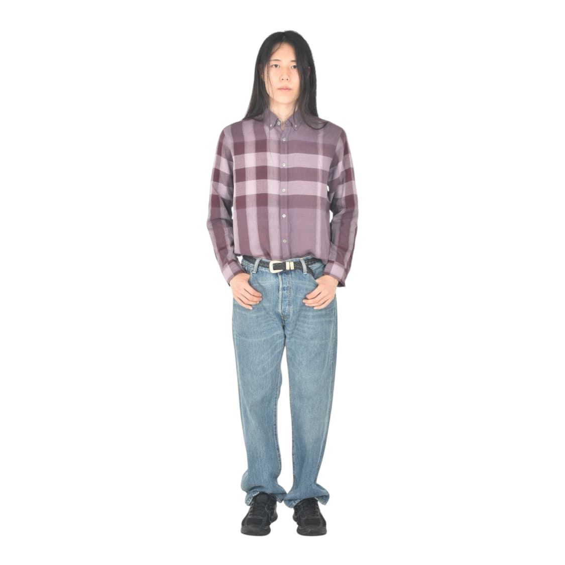 90S 버버리 체크 셔츠 남방 L N0072 상품이미지4