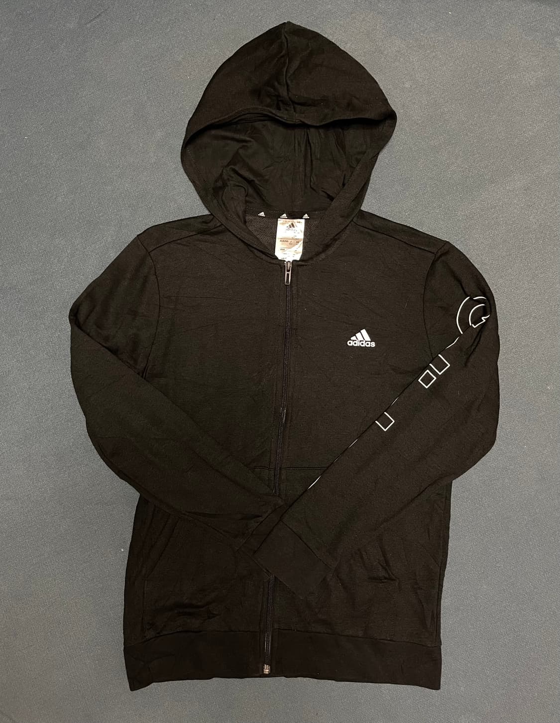 아디다스 블랙 레터링 후드집업 상품이미지2