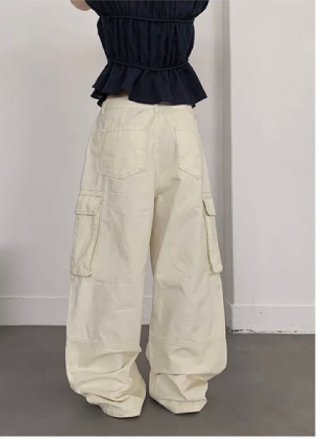 에이블리 리벳 카고 팬츠 블랙xs 상품이미지2