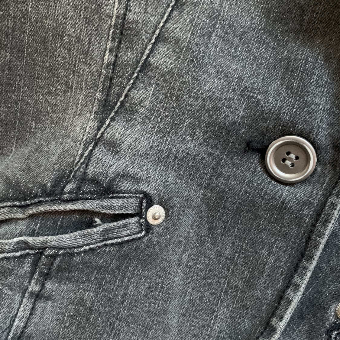 Flower Embroidery Black Debim Jacket 상품이미지4