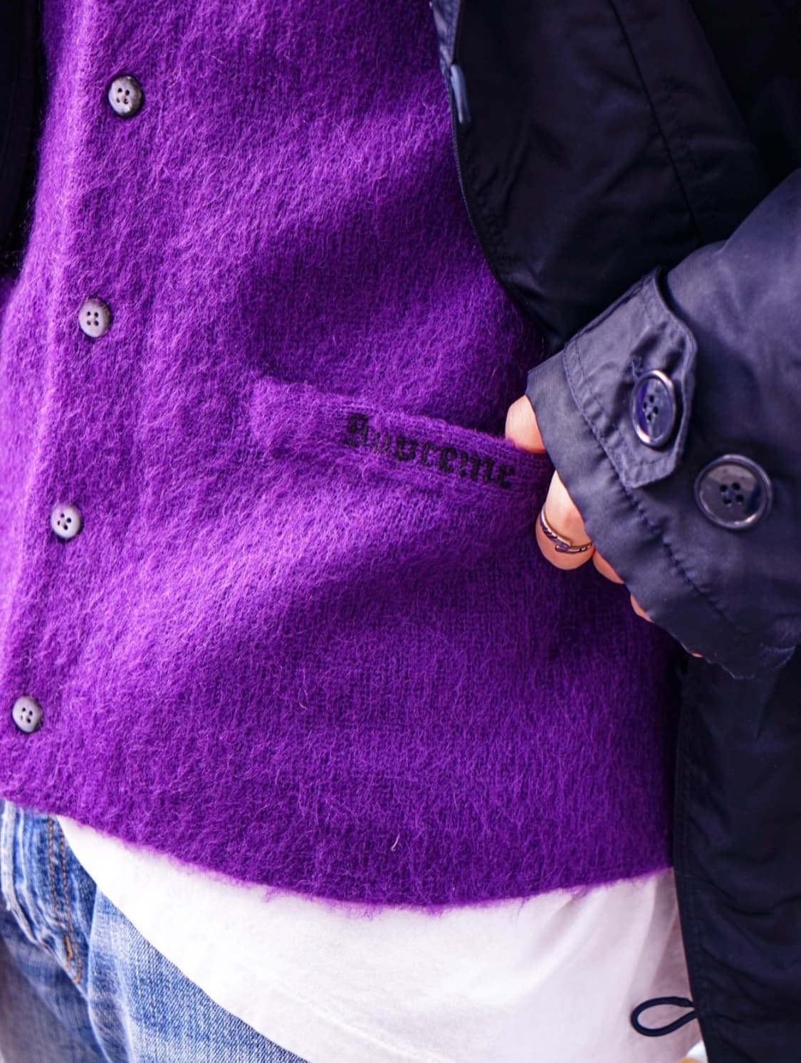 슈프림 20시즌 모헤어 가디건 퍼플 L 상품이미지1