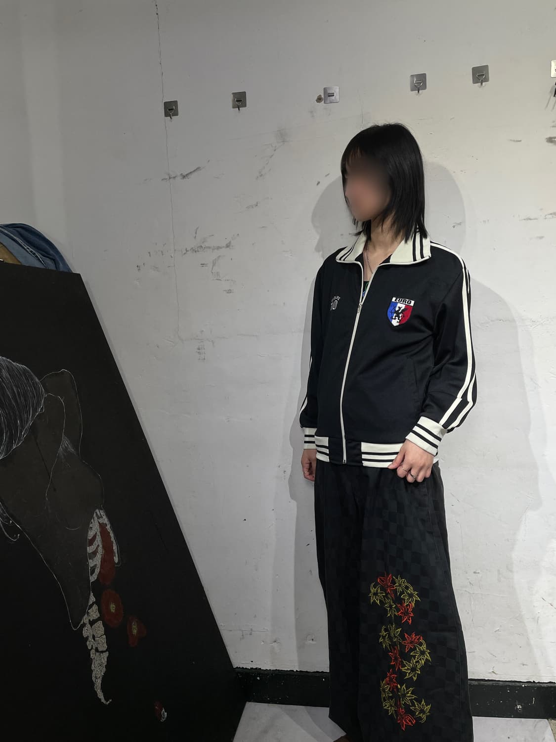 일본빈티지 y2k 블랙 져지 M 상품이미지5