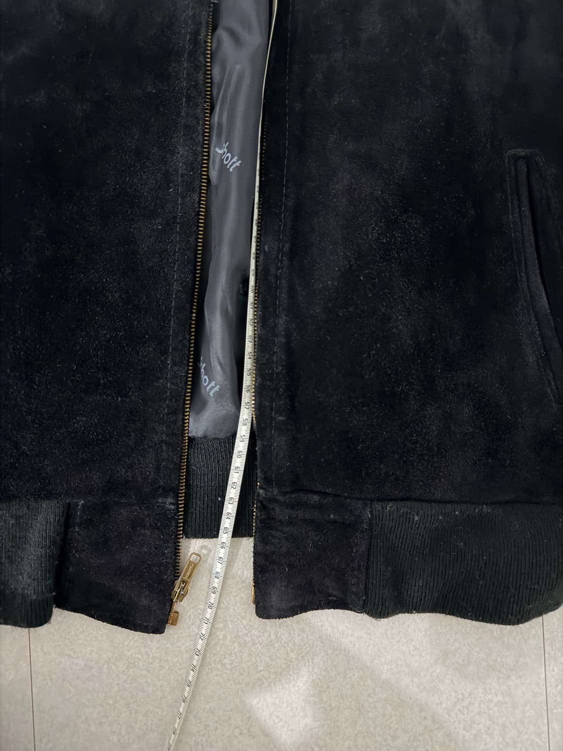 쇼트 스웨이드 자켓 블랙 42 schott 상품이미지5