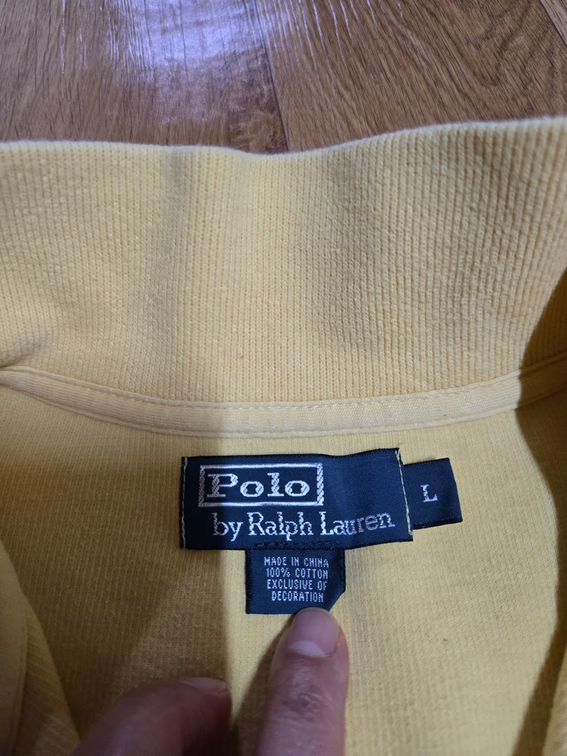 폴로 랄프로렌 남성 엘로우 코튼 반집업 니트 상품이미지6