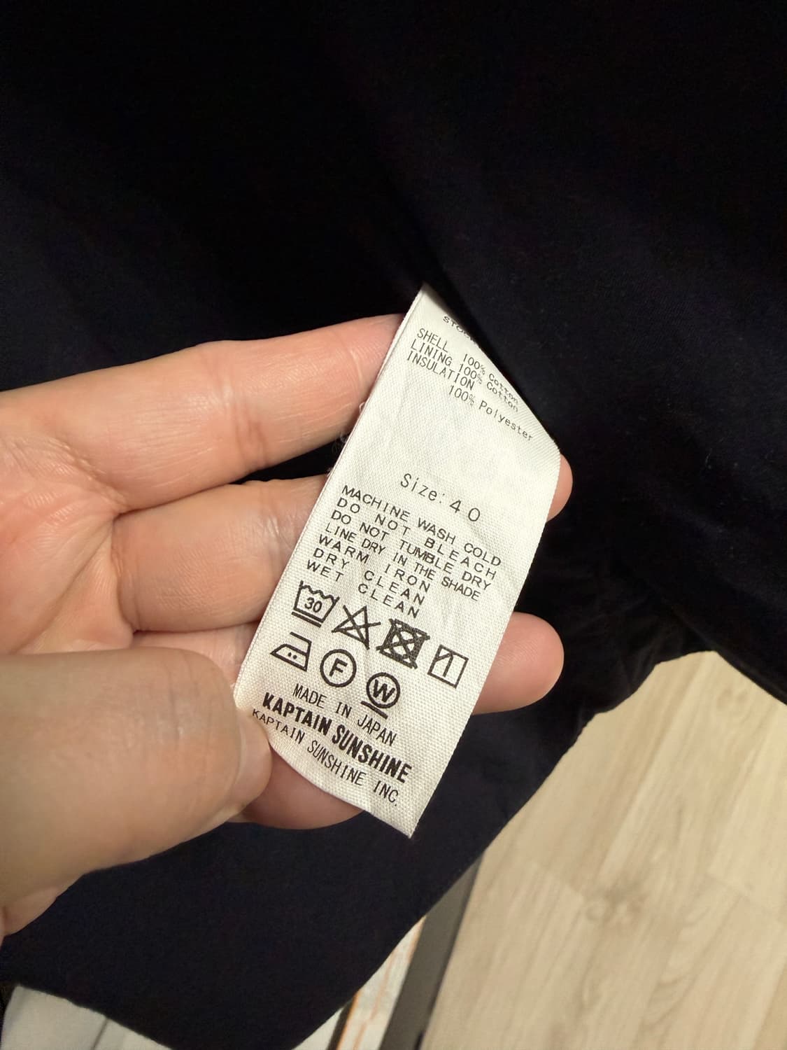 24FW 캡틴선샤인 코튼 필드 자켓 블랙 40 상품이미지6