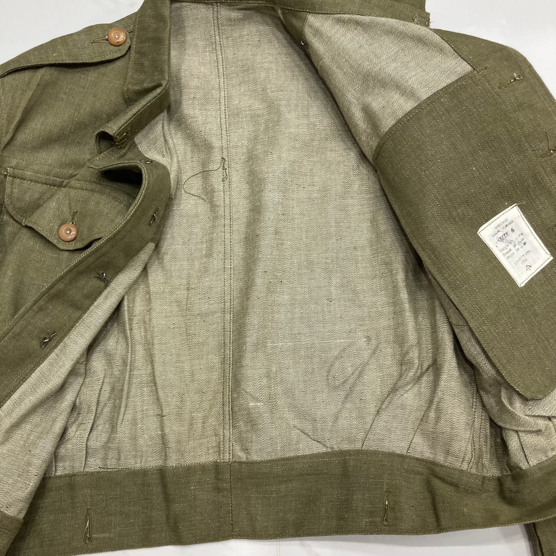 55s British army green denim 배틀드레스 자켓 상품이미지5