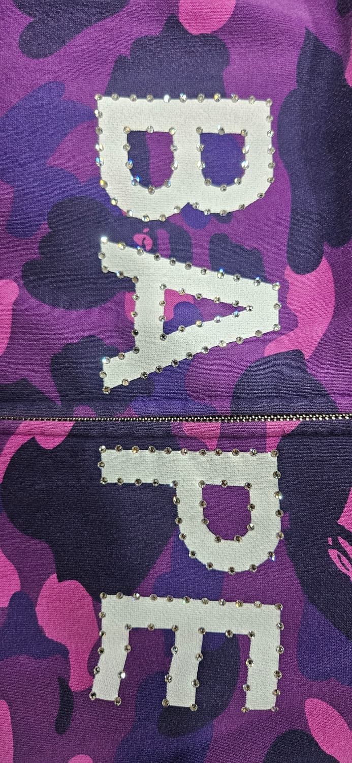 베이프 스와로브스키 후드집업 퍼플 엑라 상품이미지2