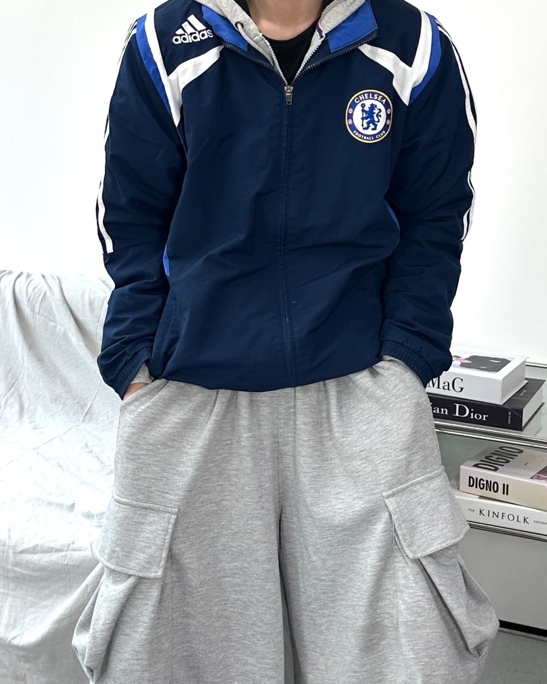 아디다스 07-08 삼성 첼시 배색 바람막이 M 상품이미지1