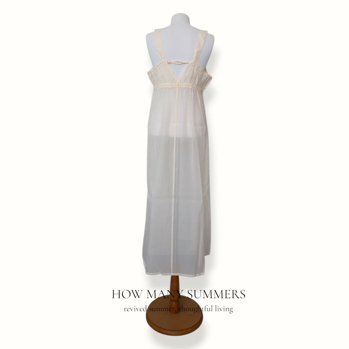 쉬폰 롱 원피스 크림 아이보리 시스루 나시 L 상품이미지3