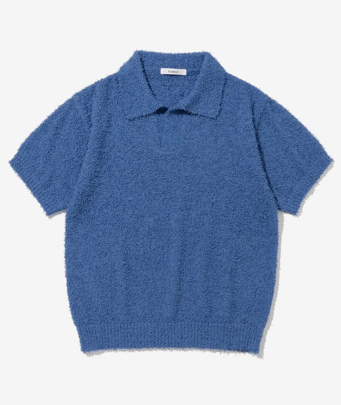 니티드 테일 카라 반팔 니트티 BLUE 상품이미지1