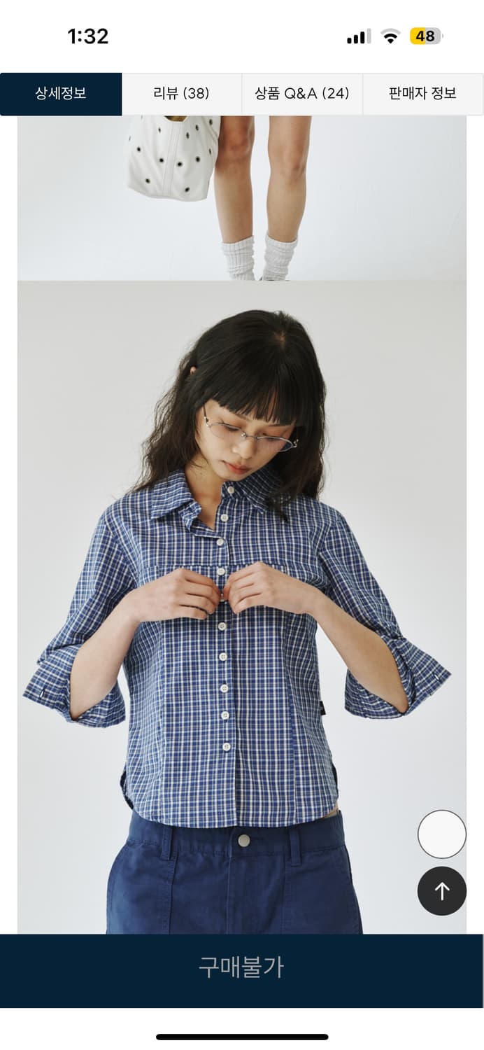 플리즈프로젝트 체크셔츠 petite check shirt 블루 상품이미지3