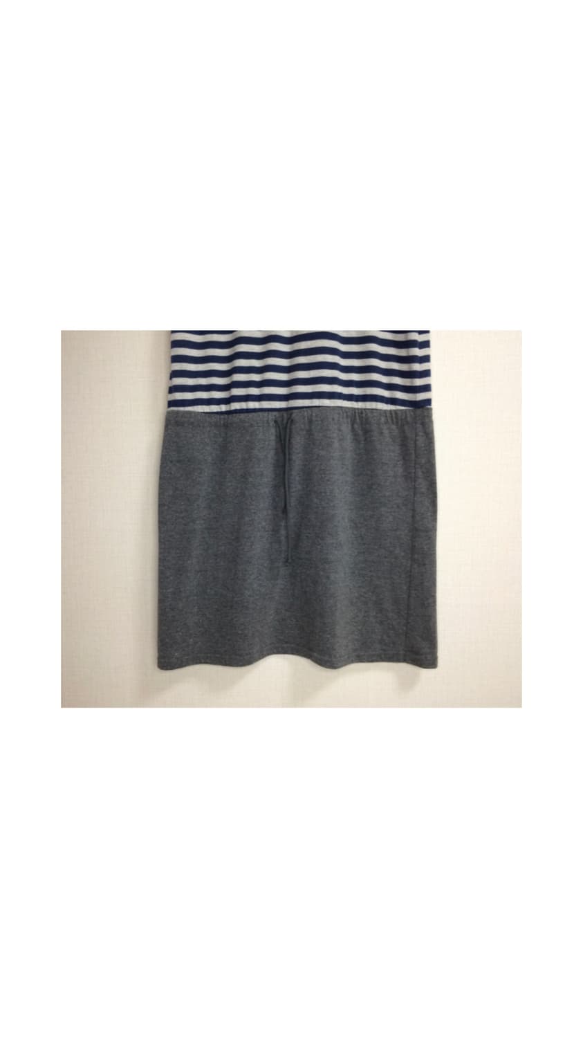 빈티지 그레이 스트라이프 반팔 원피스 상품이미지3