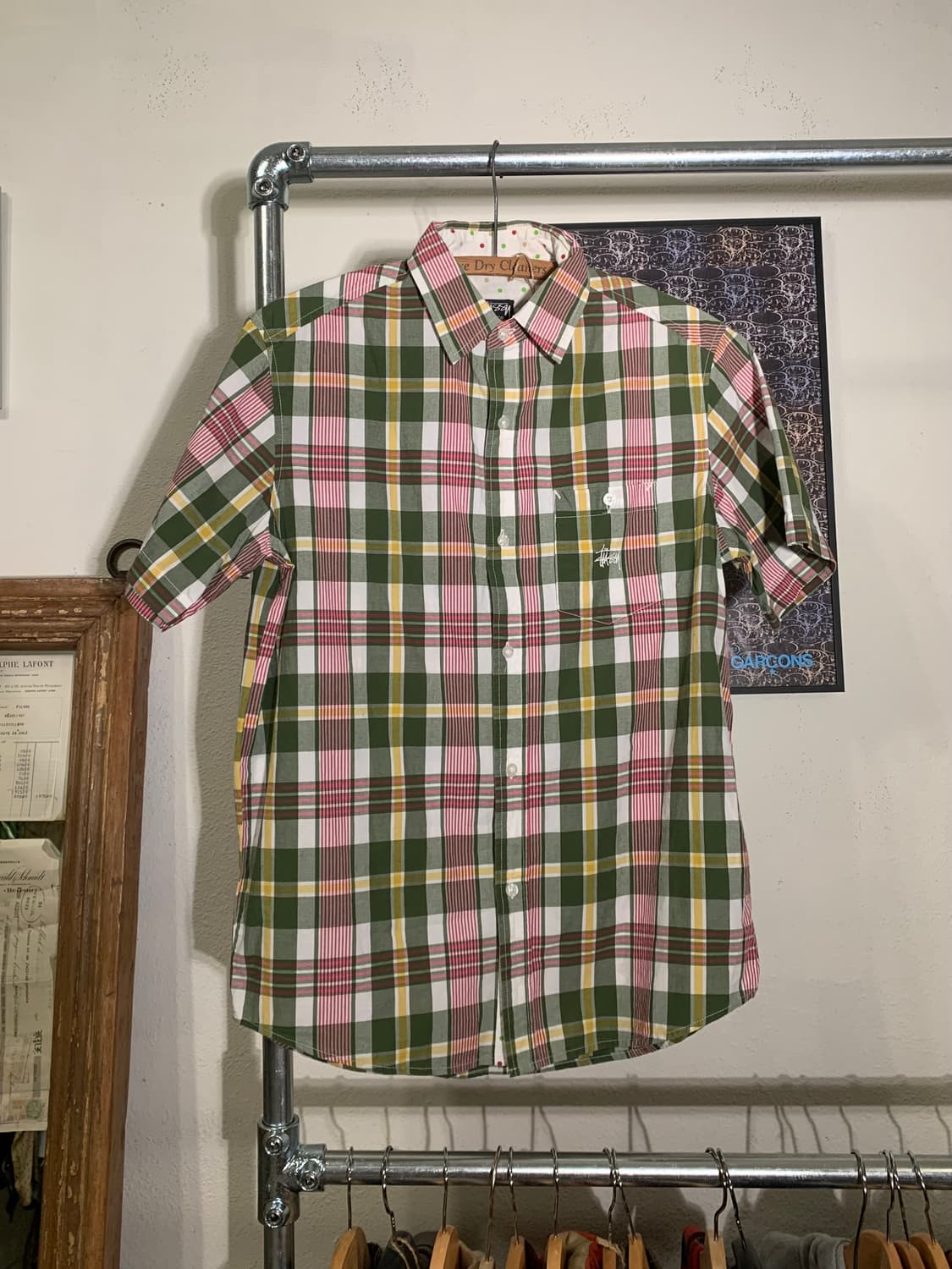 00’s Stussy 스투시 체크 도트 반팔셔츠 상품이미지2