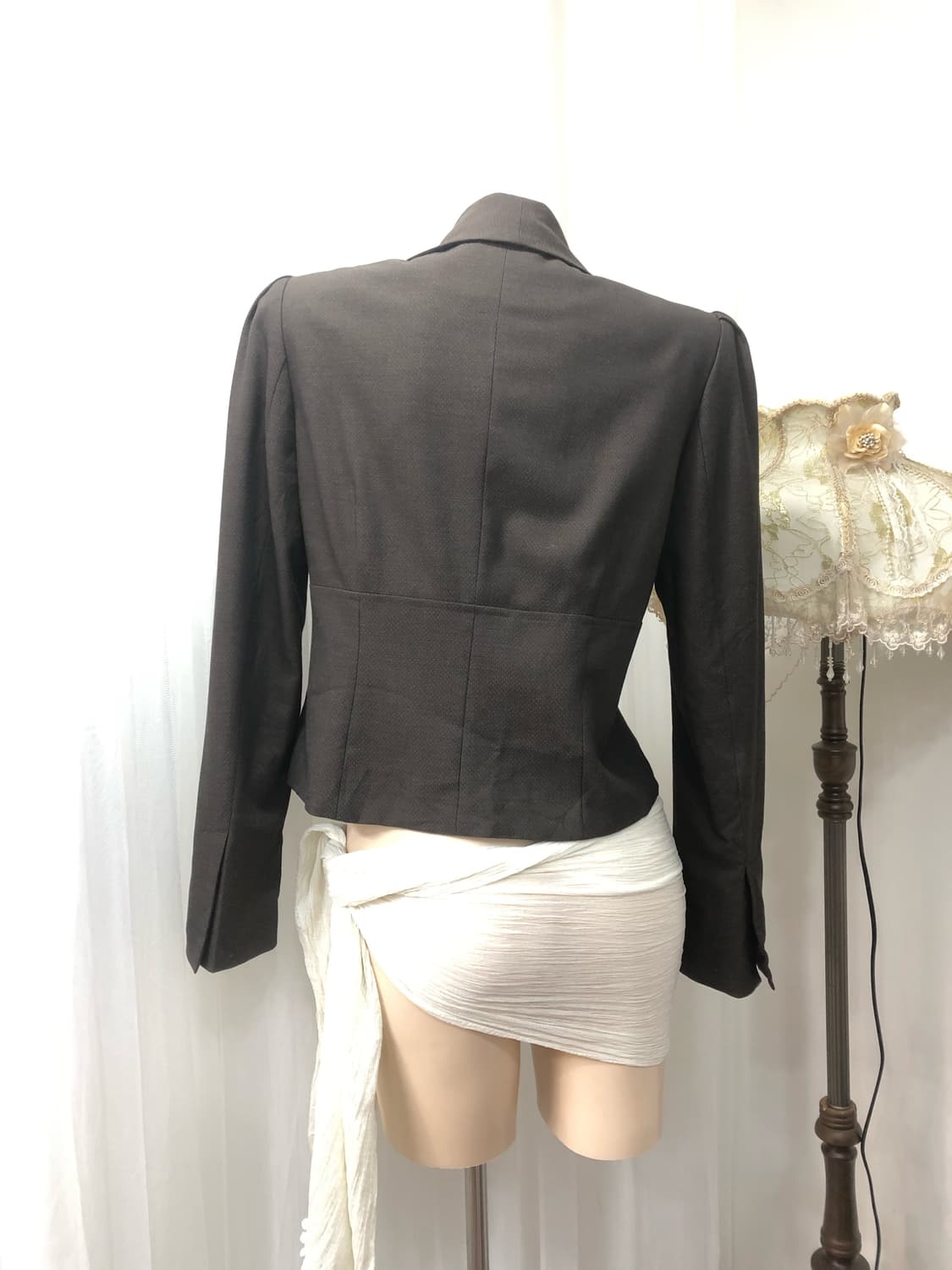 choco brown cape collar tailored blazer 상품이미지5