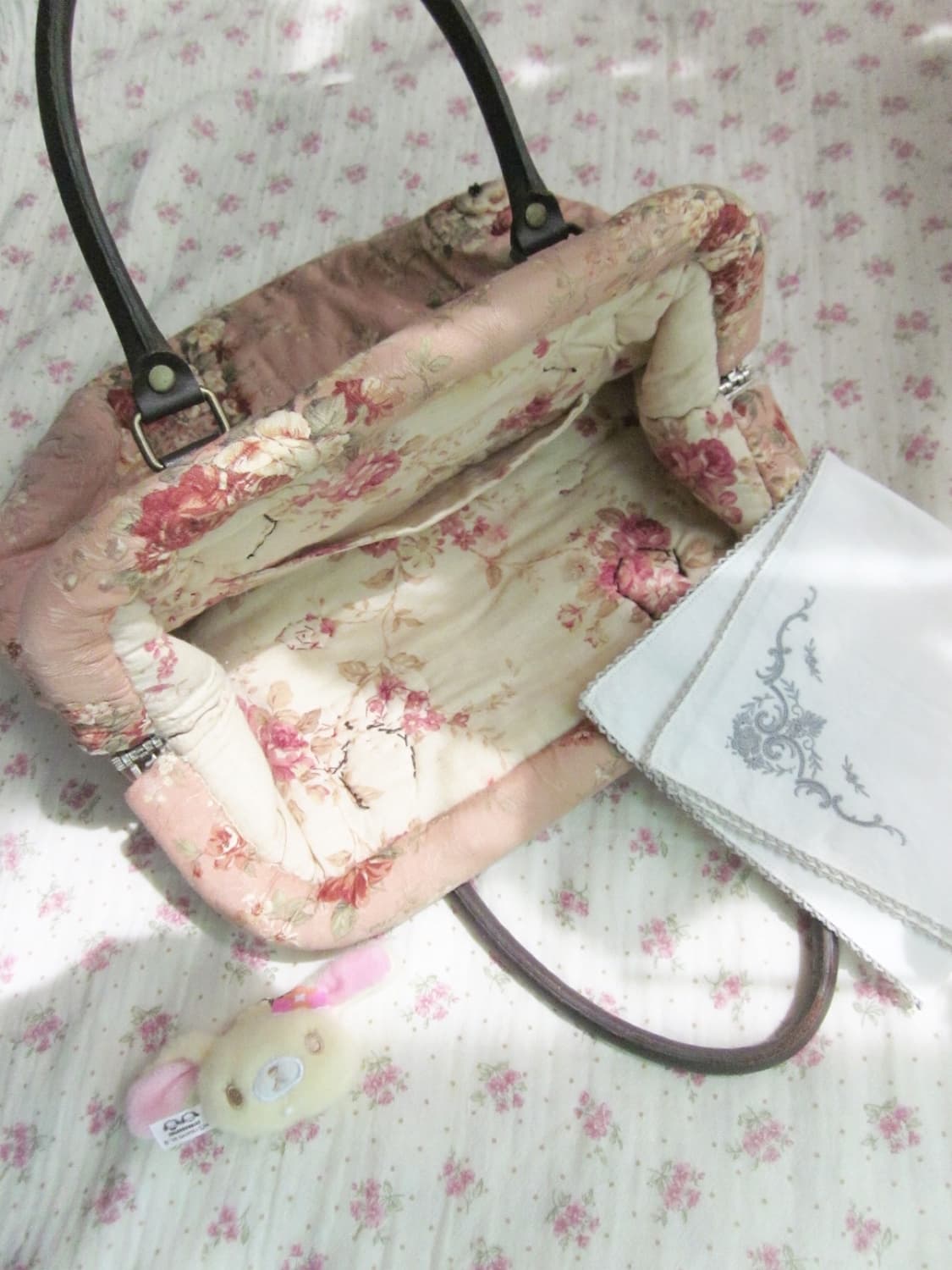 앤틱 플로랄 퀼팅 토트백 상품이미지3