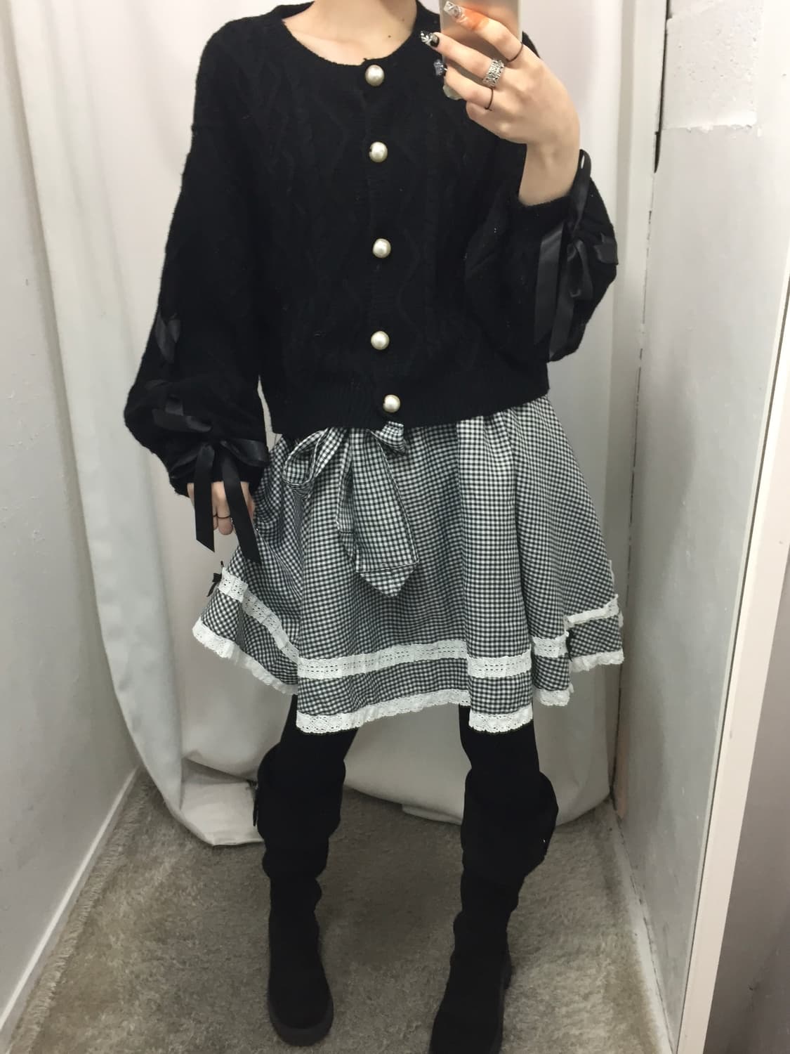 MA*RS 마즈 리본 라디건 코디 🐺 상품이미지5