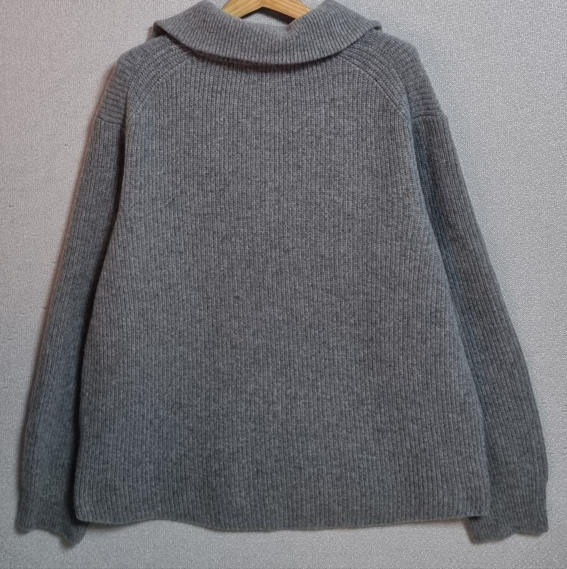 오버핏 XL ) 벨리에 그레이 반집업 니트 상품이미지3