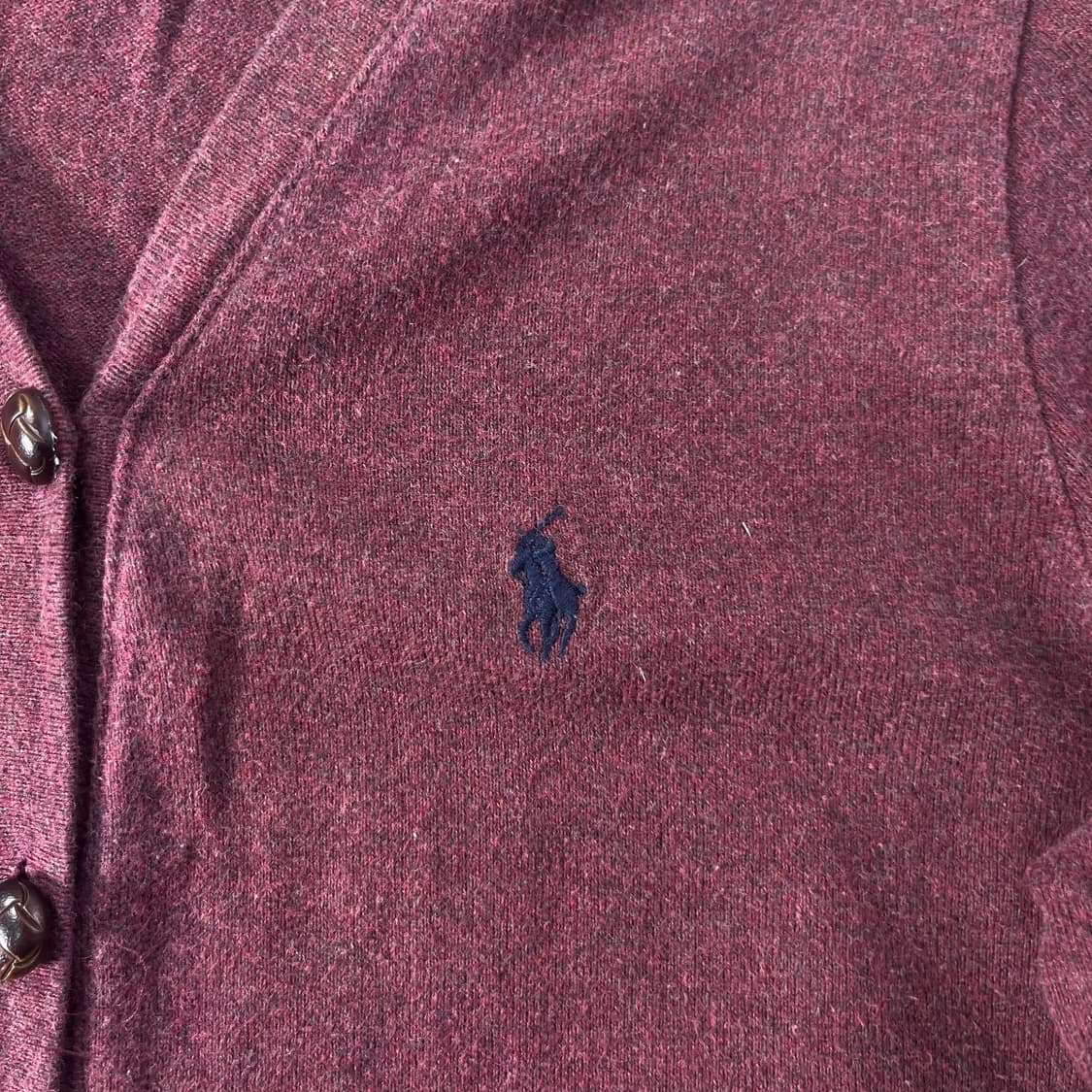 W 90 폴로랄프로렌 코튼 와인 버튼 가디건 상품이미지3