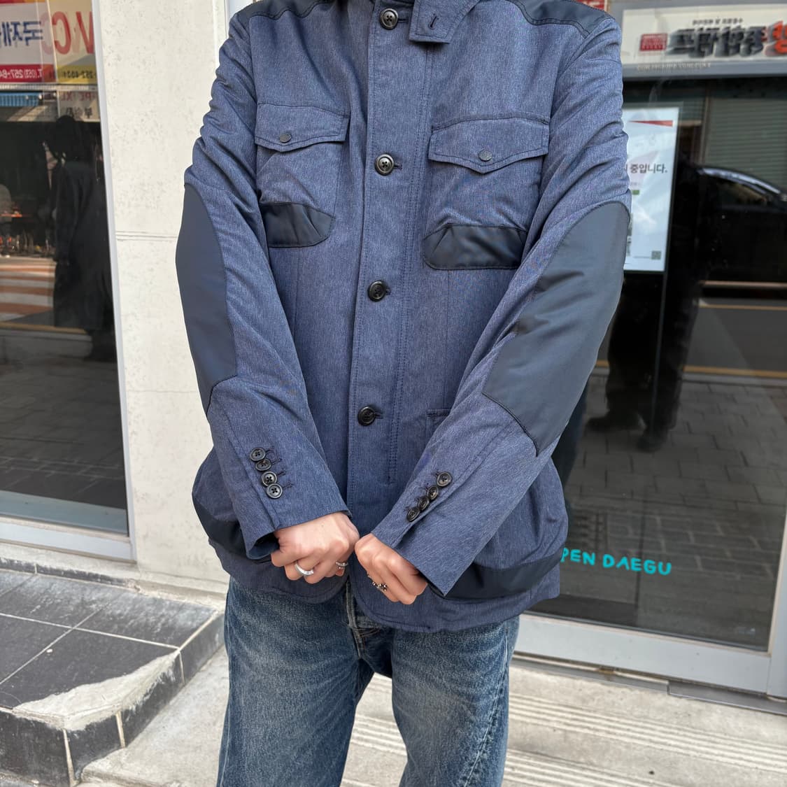 알마니 익스체인지 네이비 사파리 자켓 상품이미지3