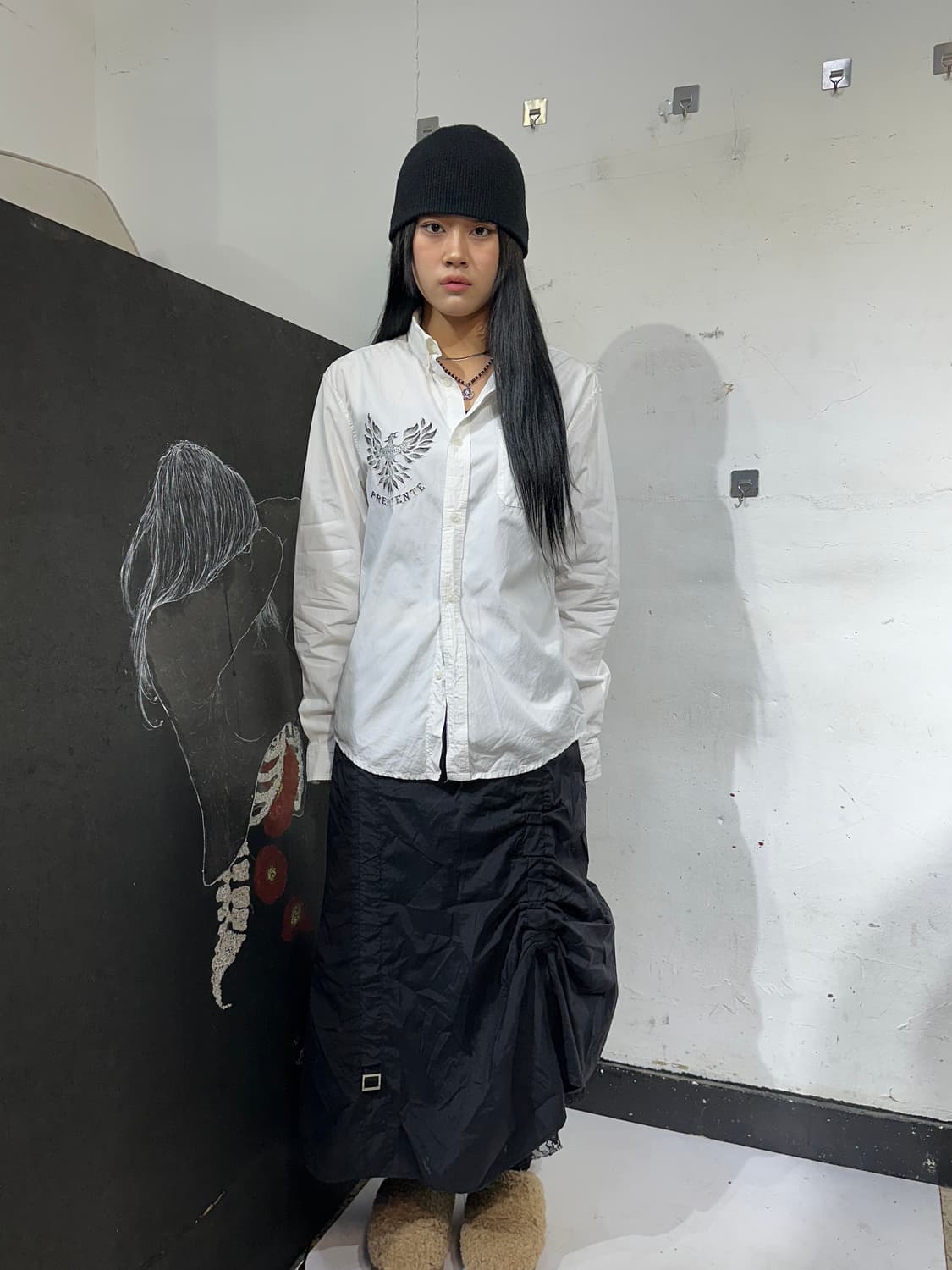 JPN Prepotente 화이트 고딕 자수 셔츠 자켓 M 상품이미지1