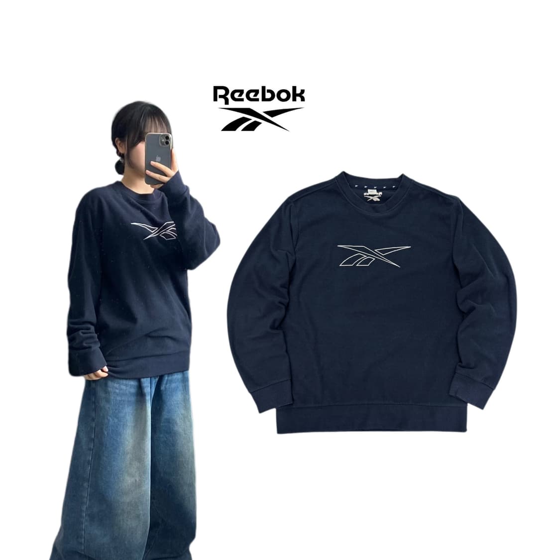 리복 빅로고 올드스쿨 플리스 맨투맨 상품이미지1