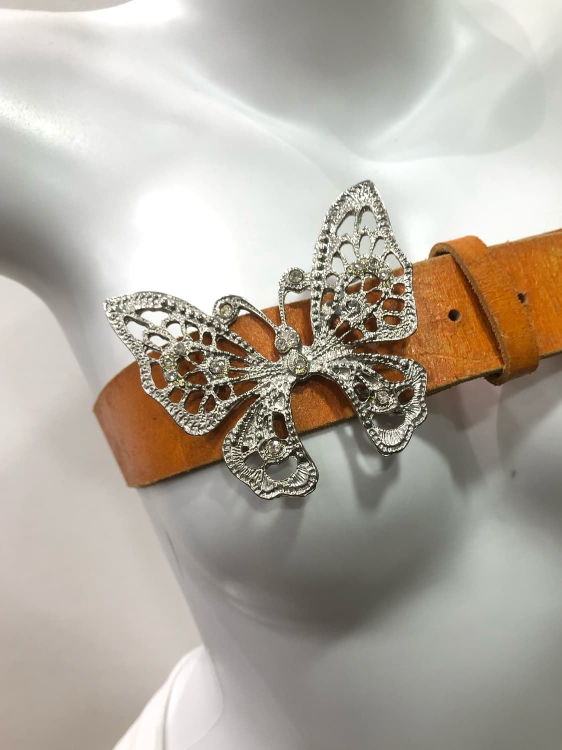 butterfly pendant orange brown belt(예약중) 상품이미지3