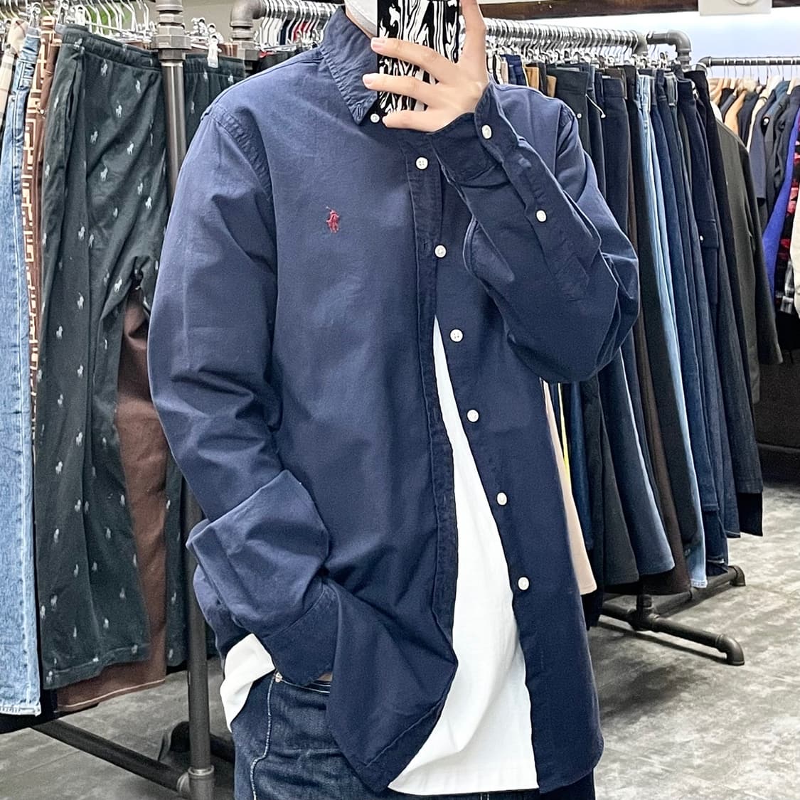 폴로 네이비 솔리드 셔츠 상품이미지1