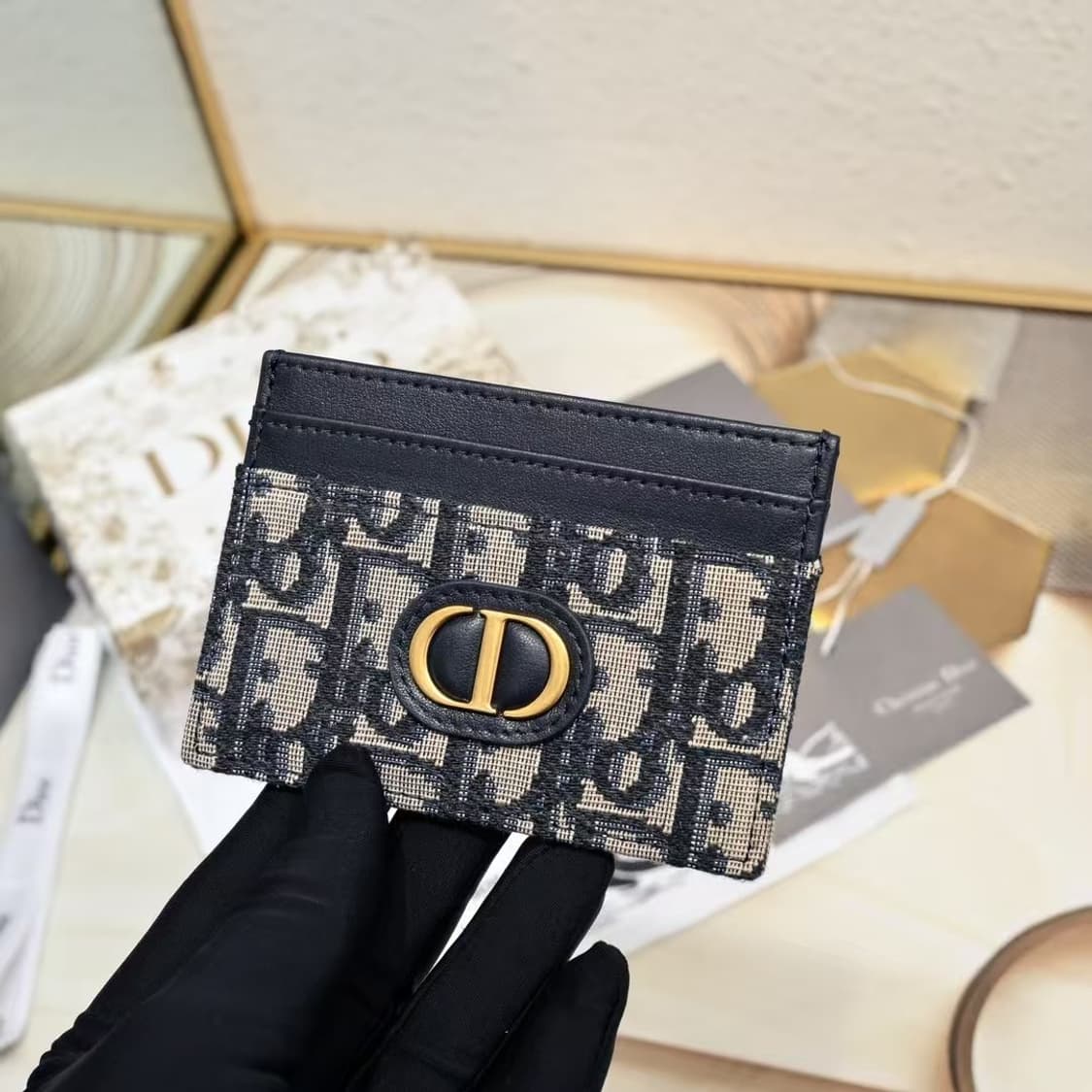 디올 30 몽테인 5 슬롯 카드 홀더 블루 디올 오블리크 자카드 상품이미지1