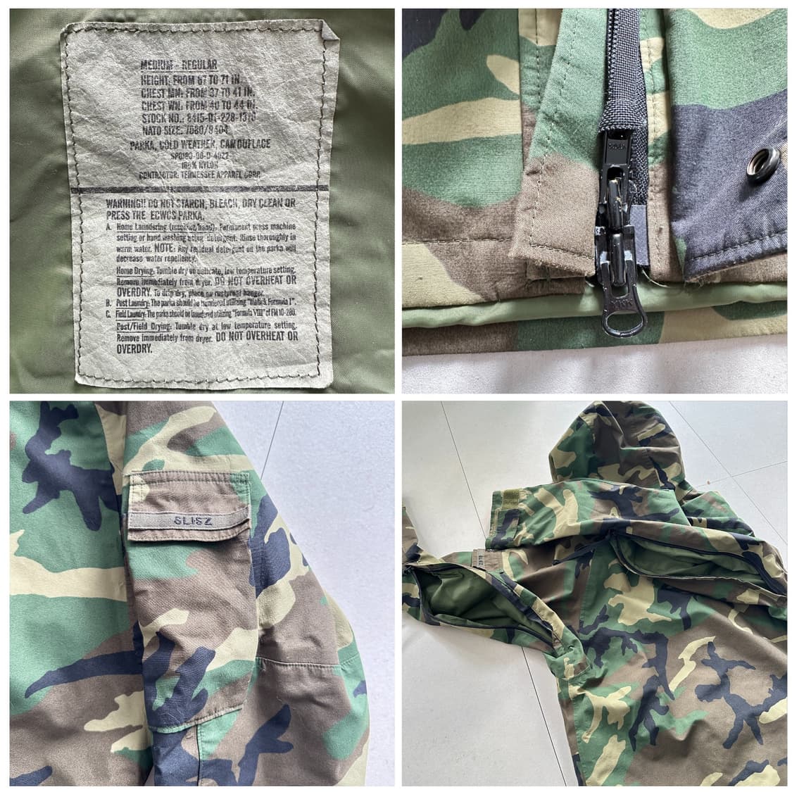 미군 정품 ECWCS 1세대 고어텍스 파카 M-R  상품이미지6
